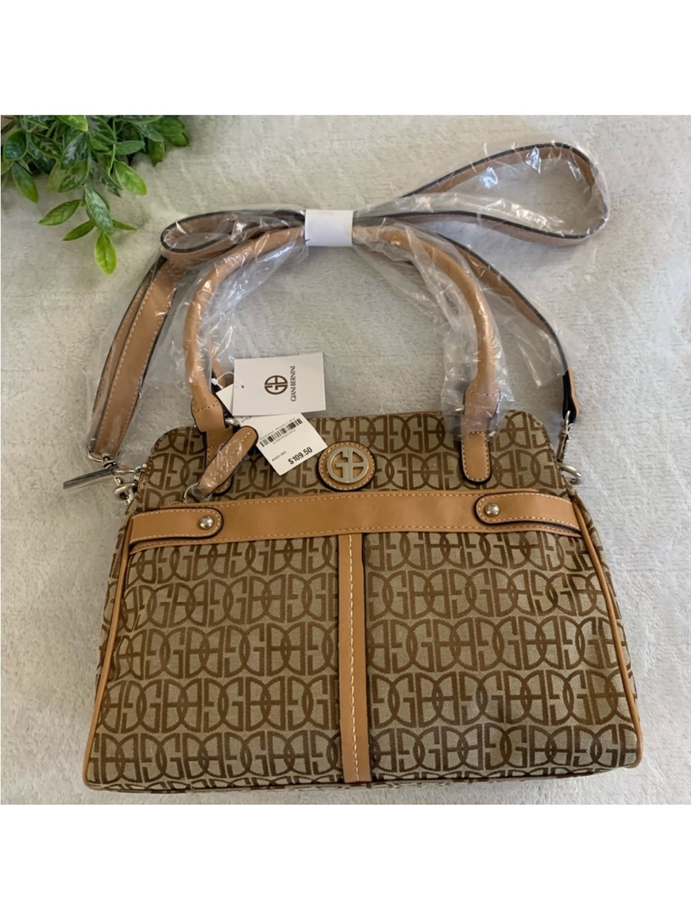 Tan Giani Bernini Satchel Handbag